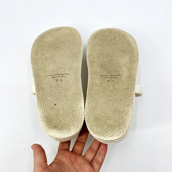 Dries Van Noten White Leather Platform Sneakers - Picture 5 of 7